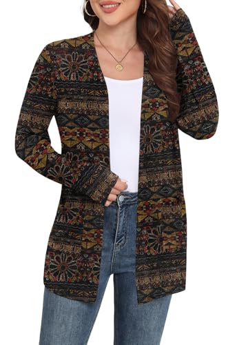 Image of Yincro Womens Lightweight Cardigan Long Sleeve Open Front Casual Sweater Cardigans with Pockets