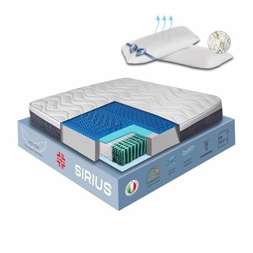 vimavì Materasso Matrimoniale Molle Insacchettate e Memory Foam BluGel 160x190 - H26/27 cm - Disp. Medico - Sfoderabile e Anallergico - Coppia Cuscini Omaggio - Termoregolante - Made in Italy - SIRIUS