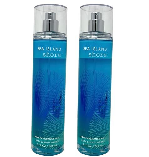 Bath & Body Works Sea Island Shore Fine Fragrance Body Mist Gift Set 8 oz Pack Lot of 2 (Sea Island Shore)