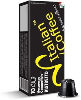 100 Italian Coffee pods compatible with Nespresso machines, Italian Expresso capsules (Ristretto 100 pods, Regular pods)