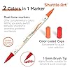 Shuttle Art 120 Colors Dual Tone Acrylic Paint Markers, 60 Pack Acrylic Paint Pens Set for Rock Painting, Ceramic, Wood, Canvas, Glass, Stone, Fabric, Card Making, DIY Crafts & Art Supplies #3