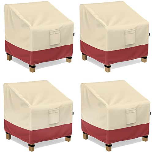 U-COMSO 【Upgraded】 Heavy Duty Patio Chair Covers, Lounge Deep Seat Cover, Waterproof Lawn Patio Outdoor Furniture Covers (38" W×31" D×29" H - 4 Pack)