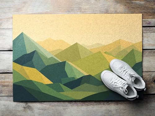 Paillasson montagnes géométriques Tulup 60x40 cm tapis ultra résistant