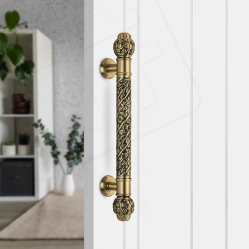 Image of CENT Full Brass 18 Inch Dynamic Door Handle for Main Door, Bedroom Door Handle for Wooden, Glass Door, Pull-Push Door Handle for Home, Office, Hotel-Pack of 1 | Antique Finish