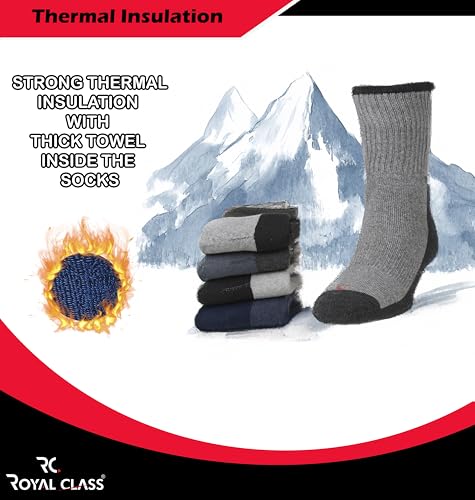 Image of RC. ROYAL CLASS Woolen Socks For Men, Warm Winter Wear Thermal Socks, Pack of 4 Pairs, Free Size,Multicolored