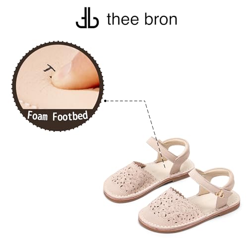 Image of THEE BRON Toddler Floral Cutout Closed Toe Sandals for Girls Breathable Summer Shoes