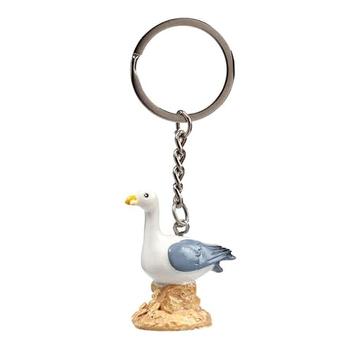 Puckator Seagull Buoy Seagull on Rock Keyring - Mothers Day Gifts Key Ring Keyrings Tags - Cool Keyrings Hoop Clip Fobs - Funny Cute Car Men's Accessories Stuff For Men Women - Trinket