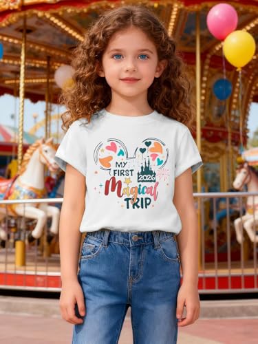 Image of Magical Shirts for Girls Animal Kingdom Shirt Kid Magic Princess T Shirt Castle Graphic Tees Summer Short Sleeve Tops