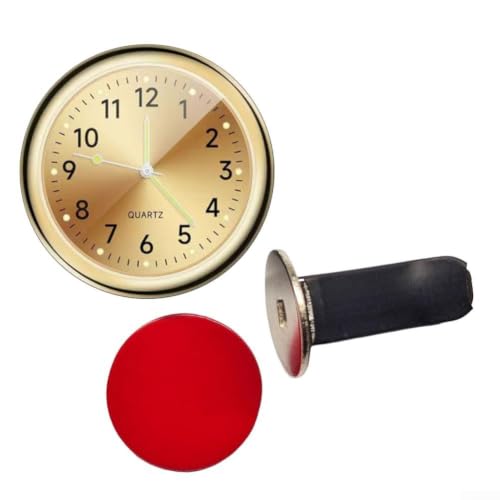 Para Mini reloj digital de coche para tablero de instrumentos Pantalla luminosa de ventilación con construcción de acero galvanizado y mecanismo giratorio en (dorado)