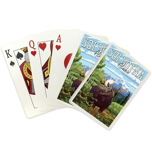Lantern Press Baraja Poker Soldotna Alaska Alce 52 Cartas miniatura 2
