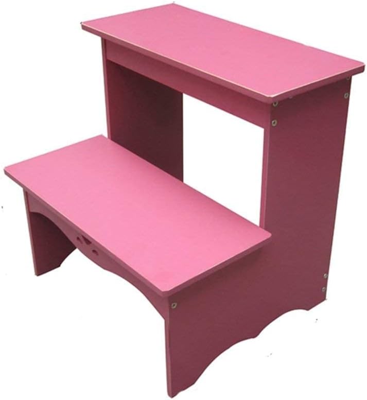 Step Stool Wooden Adult Home Mobile Staircase Stool, Dual-use Chairs, Two-Step Ladder