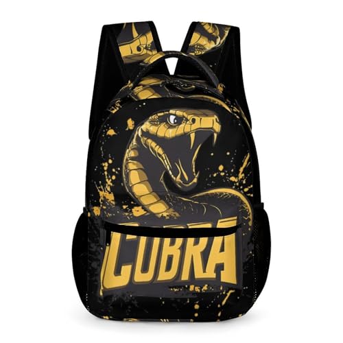 Cobra Snake King Travel Backpack Casual Daypack Shoulder Bag with Adjustable Shoulder Straps