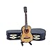 Dselvgvu Wooden Miniature Guitar with Stand and Case Mini Musical Instrument Guitar Replica Collectible Figurines Dollhouse Accessories Model Home Decoration Display Ornament (5.12