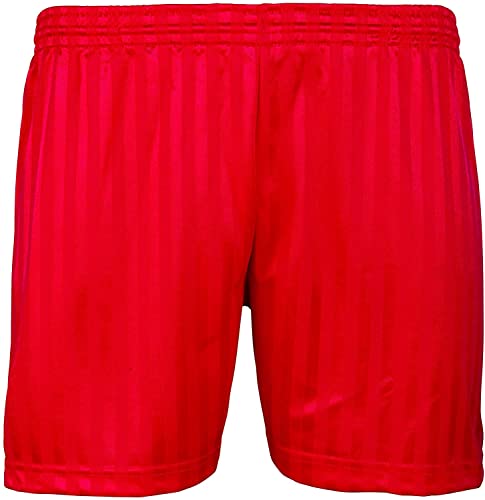 Image of Britwear Kids Children Boy Girl PE School Football Sport Shade Stripe Gym Shorts Colour:Red Size:11-12 Years