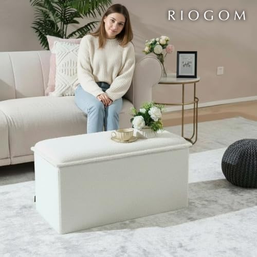 Miniatura 4 de Riogom Puff Almacenaje Plegable Con Mesa De Madera Reversible Tela Suave Taburete Reposapies Sofa Baúl De Almacenamiento Para Cama, Dormitorio, Salón, Comedor O Recibidor 38x76x38cm