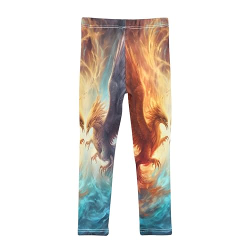 Toddler Girls Leggings Printed Yoga Pants Leggings Orange Purple Phoenix for Kids2