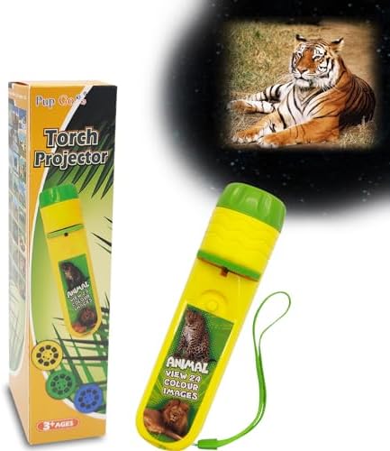 Pup Go Animal Projector Flashlight for Kids Ages 3+, 24 Realistic Images