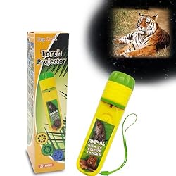 Pup Go Animal Torch and Projector for Kids Ages 3 4 5 6 7, 3 Discs 24 Images, Safari Animal Toys for Boys & Girls, Learning Kids Projector Torch Night Light, Idea Toy Gifts for Toddler Children