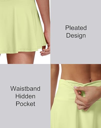 Image of Women's High Waist Pleated Tennis Skirt with 4 Pockets Lightweight Athletic Golf Skorts Skirts for Running Workout