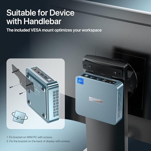 Image of PELADN Mini PC, Intel N97(up to 3.4GHz),16GB DDR4 /512GB SSD,Type-C /Dual HDMI,Mini Desktop Computer,4K /60Hz Triple-Display USB3.2 /BT4.2 /WiFi5 Mini Computers for Home Business