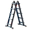 LANBITOU Ladder, A Frame 5 Step Ladder Extension, 17 Ft Anti-Slip Multi Position Ladder, Storage Folding Ladder, 330 lbs Security Load Telescoping Aluminum Ladders for Stairs Home Indoor Outdoor Roof