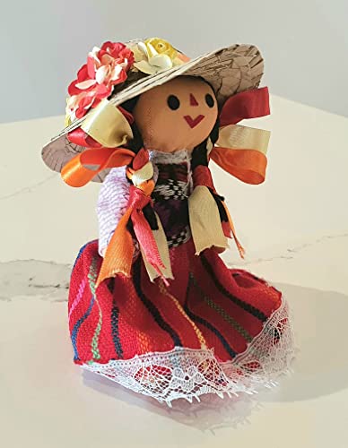 Muñeca de trapo tradicional mexicana de 7 pulgadas miniatura 7