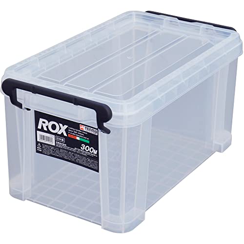 Tenma Rox 300M Storage Box, Dedicated to Durability Made in Japan, Locks, Clear Case, Container Box, Closet, Clothes Case, Plastic, Width 7.9 x Depth 13.8 x Height 7.1 inches (20 x 35 x 18 cm)