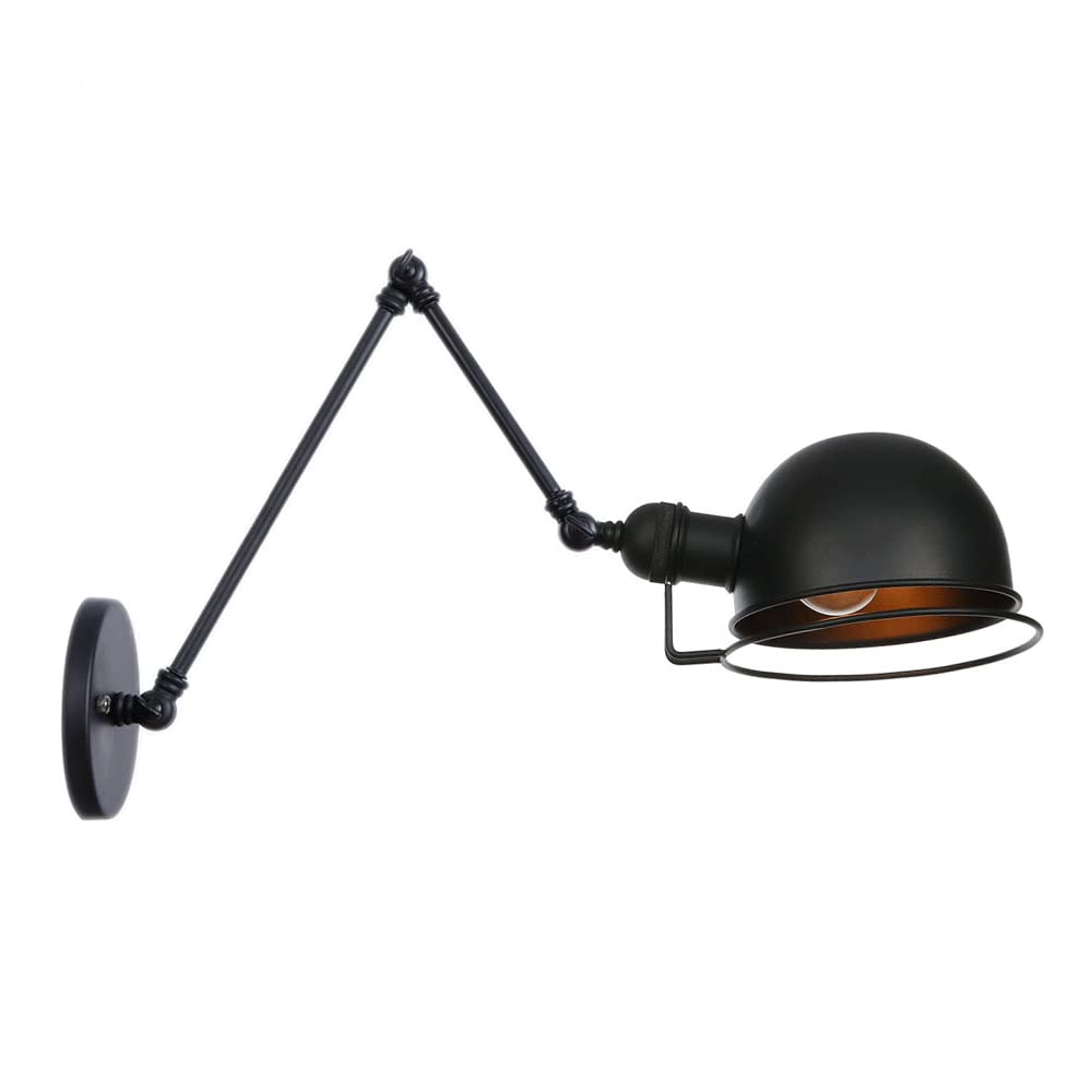 FYZDLAOR Antique Vintage Wall Sconces, Hardwired Industrial Wall Sconce,Lighting Industrial Vintage Style 1 Light Wall Sconces Adjustable Swing Arm Wall Sconce（E27）