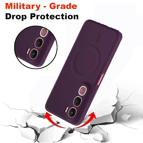 Image of Back Cover Compatible with Vivo Y31 5G | MagFit Ring Design (Non-Magnetic) | Shockproof Case | Anti-Slip Grip | Raised Camera Edges | Slim Protective Case for Vivo Y31 5G (Purple)