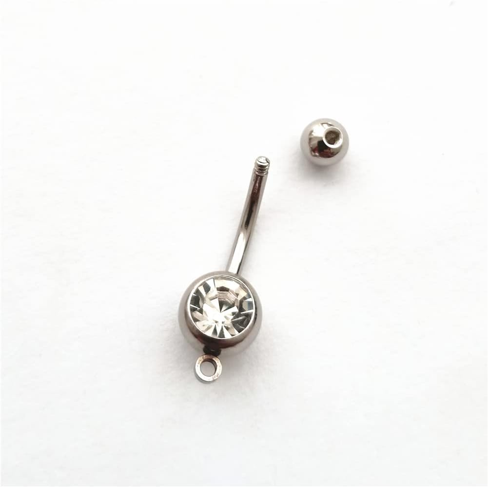 1Pcs Belly Button Ring Cute Love Heart Pendant Surgical Stainless Steel 14G Navel Belly Ring Piercing Jewelry for Woman - Image 4