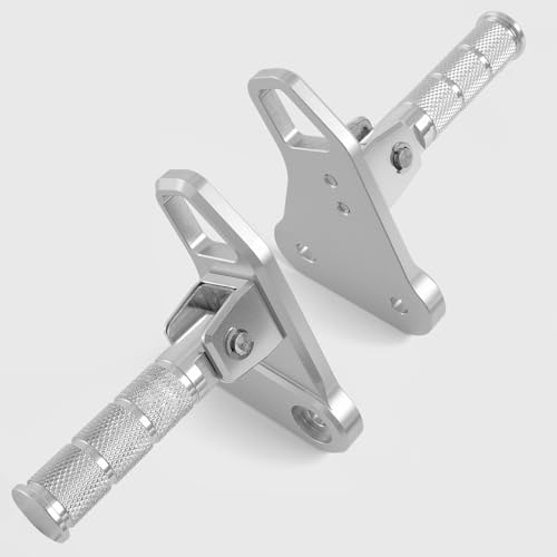 WOOGA Motorrad Hinten Passagier Fußrasten Pedale Fußstütze Fußrasten Motorrad Pedal Änderung Aluminium passend für Ho&nda Super Cub C125 C-125 C 125 208-2025 (JA48/JA58/JA71) (Silber)