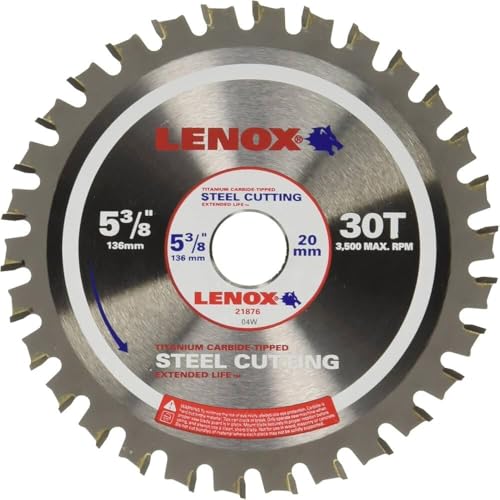 LENOX Tools Circular Saw Blade, Steel-Cutting, 5 3/8-inch, 30T (21876ST538030CT)