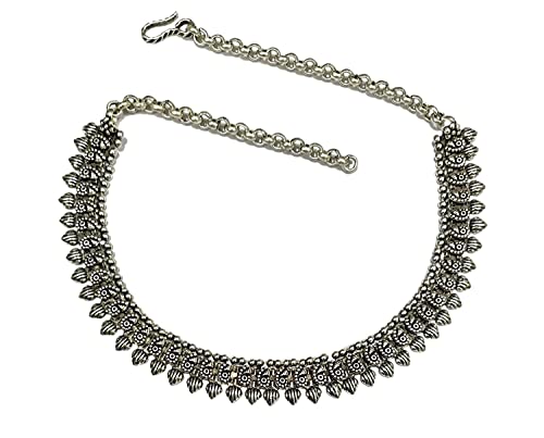 Necklace Oxidised Silver Necklace For Women Fashion Traditional Necklace Indian Jewelry Tribal Inspired Antique Silver Choker Jewellery (Tiny Heart Bead) #TOP1