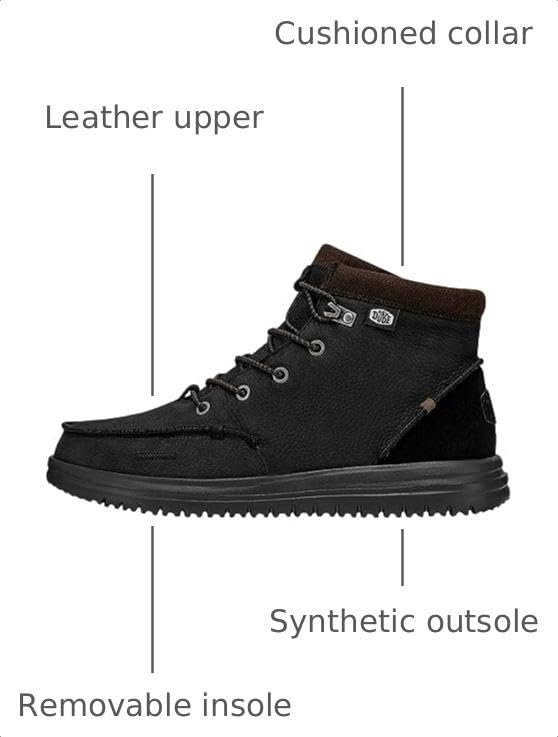Image of HEYDUDE Men's Bradley Lace Up Boot | Padded Ankle Collar | Metal Lace Hooks, Moc Toe Construction, Textured Outsole, Contrast Heel Panel