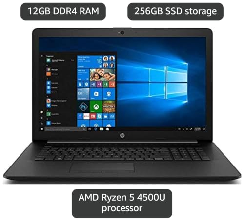 Image of HP 17.3 inch HD+ Premium Laptop: AMD Ryzen 5 4500U, 12GB DDR4 RAM, 256GB SSD, DVDRW, AMD Radeon Graphics, 802.11ac WiFi, Bluetooth 4.2, Windows 10, 17.3 inch HD+ Display