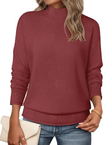 Image of MEROKEETY Women's Turtleneck Long Sleeve Sweater 2025 Fall Cozy Knit Loose Casual Trendy Pullover Tops Winter Clothes