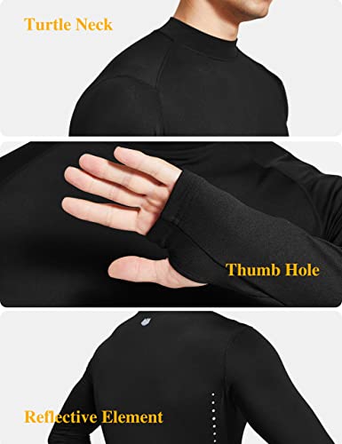 FitsT4 Sports Men's Thermal Fleece Lined Mock Neck Baselayer Tops4