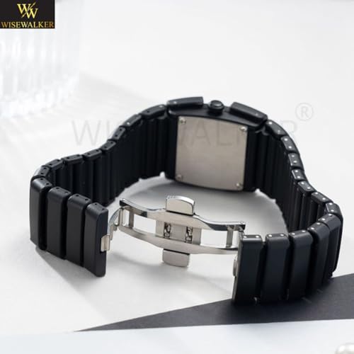 Image of WiseWalker Unisex GenZ Luxury Style Digital Gold Watch Unique Band with LED Display Digital Watch | Retro Digital LED Watch Black Display Screen Modern Fashion Timepiece | Wristwatch For Men and Women