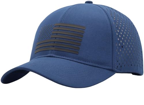 Image of 250th Anniversary USA Flag Hat, Laser Cut Breathable Mesh Patriotic Tactical Baseball Cap for Men Women, Fits OSFM&XXL Head