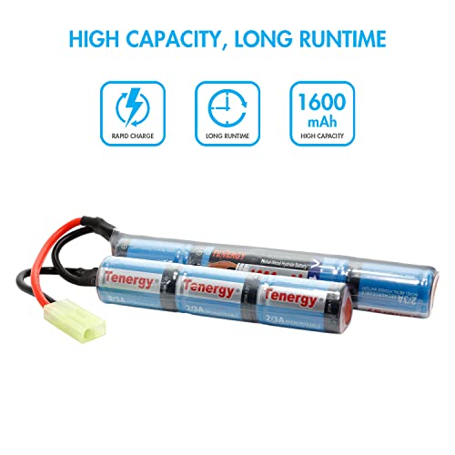 image for Tenergy 2 Pack 8.4V Airsoft Battery 1600mAh NiMH Nunchuck Battery w/Mi
