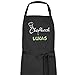 Wolimbo Kochschürze - schwarz - personalisierbar - verstellbares Nackenband - Grillschürze - Schürze mit Namen - individuell mit Wunsch Motiv/Name