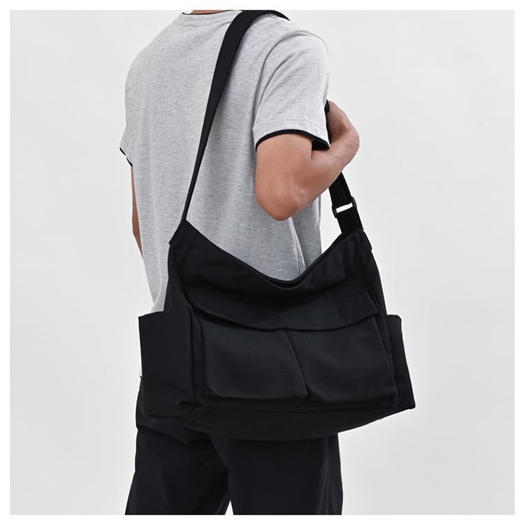 Bolso grande Lauthen tipo Hobo en lona para mujeres y hombres miniatura 2
