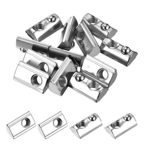Kozelo 12Pcs Half Round t Spring Elastic Nut M6-1 3030 Series Silver