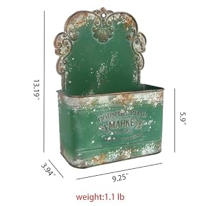 All Chic Metal Wall Planter Outdoor Wall Planter Wall Hanging Planter Rustic Wall Mount Planter Outdoor Wall Planter for Farmhouse Garden Decor (Green) All Chic Metal Wall Planter Outdoor Wall Planter Wall Hanging Planter Rustic Wall Mount Planter Outdoor Wall Planter for Farmhouse Garden Decor Green