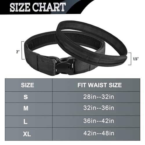 MOZETO Duty Belt, 2\" Police Security Nylon Duty Belts Law Enforcement Officer with 2 Key Holder and 4 Belt Keepers - Thumbnail 6