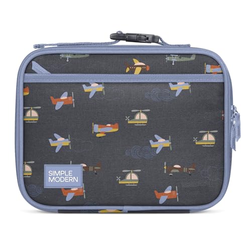 Simple Modern Kids Lunch Box for School | Reusable Insulated Lunch Bag for Toddler, Girl, and Boy | Meal Containers with Exterior & Interior Pockets | Hadley Collection | Wheels Up