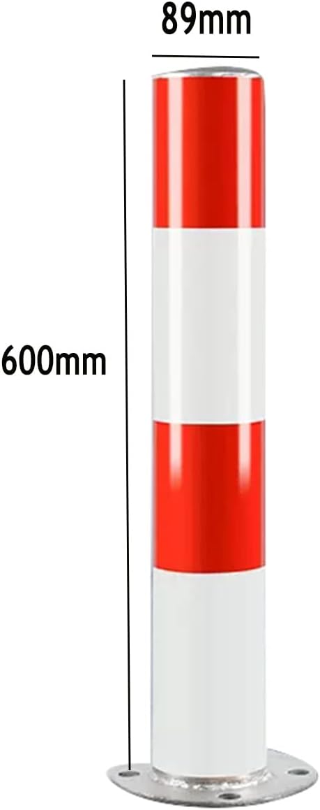 Driveway Security Bollards Fixed Steel - Reflective Collision Warning Parking Posts for Driveways