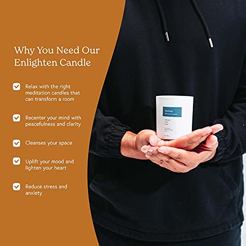 Mindful & Modern Natural Meditate Candle | White Sage And Lavender Hand-Poured Soy Wax Stress Relief | Aromatherapy Candle | Elegant Scented Home Fragrance | Clean, Even, Longer Burn | 8 Oz Glass Jar #TOP5