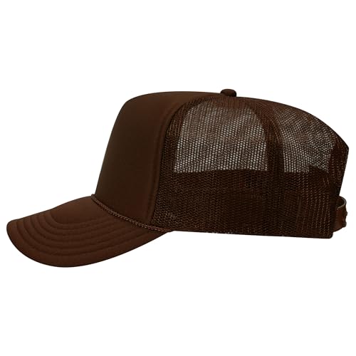 Image of OTTO Polyester Foam Front 5 Panel High Crown Mesh Back Trucker Hats in 97, Bulk, Wholesale