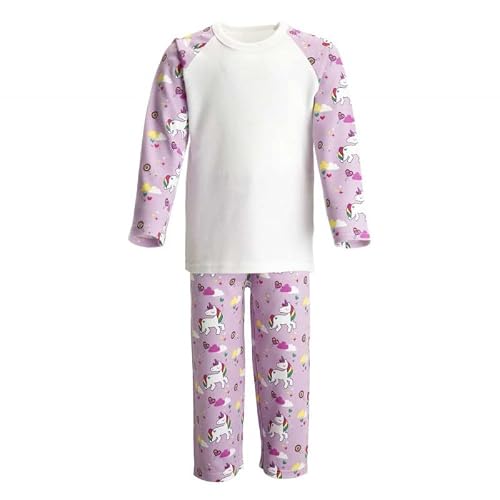 Boys White Unicorn Blank Pyjamas For Embroidery - Vinyl - Htv - Dtg - Girl - Unisex - Various Sizes - Cotton (As8, Age, 5_Years, 6_Years)